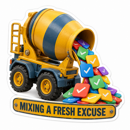 Yellow Mixer Pouring Colorful Check Marks Vinyl Decal Stickers