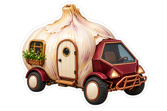 Garlic Bulb Burgundy Camper Art Vinyl Decal Stickers