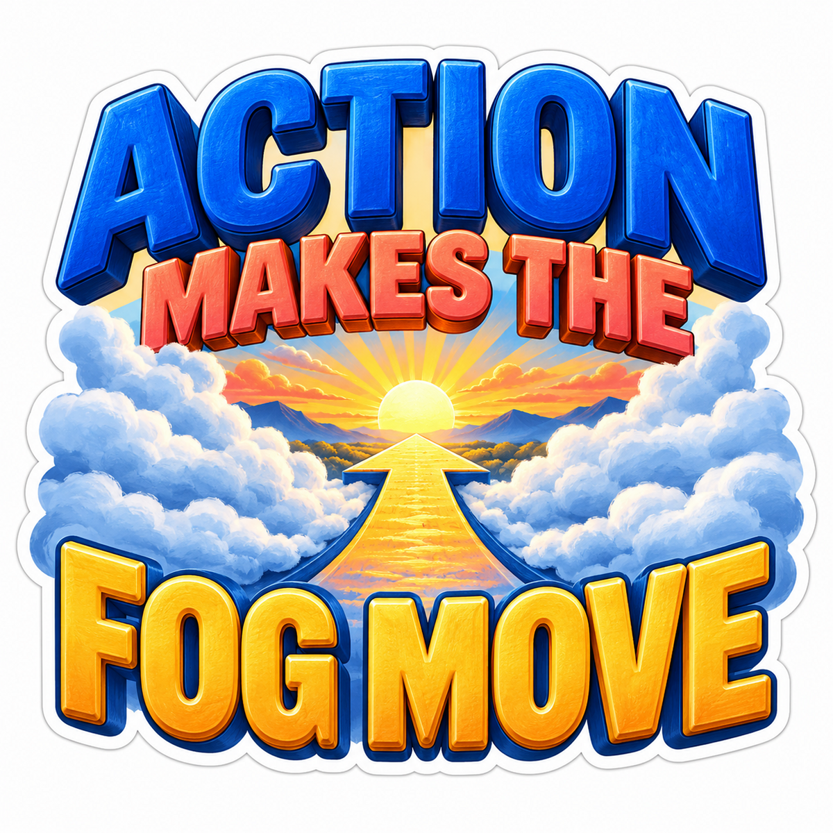 Action Makes the Fog Move Quote Art Vinyl Decal Stickers
