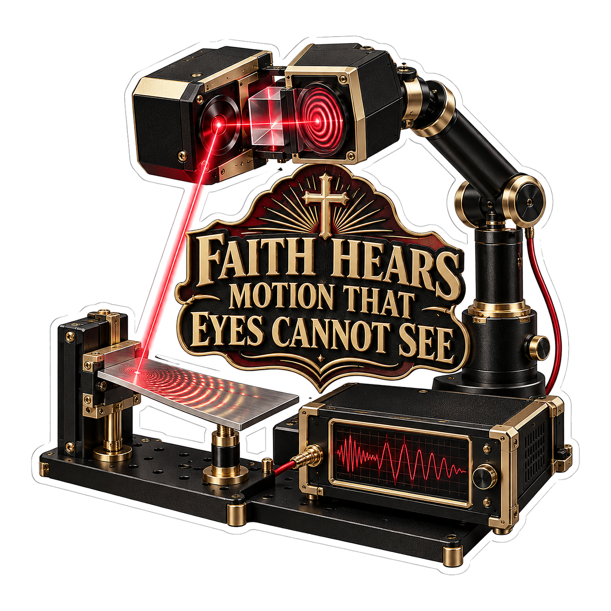 Red Beam Black Instrument Faith Art Vinyl Decal Stickers