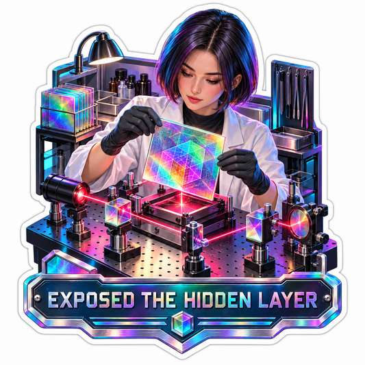 Hologram Artist Holding Rainbow Cube Panel Art Vinyl Decal Stickers