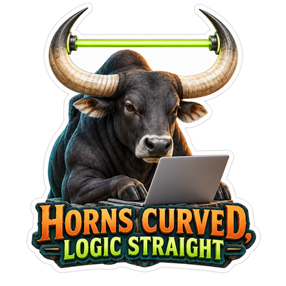 Horns Curved Logic Straight Kouprey laptop meme sticker decal