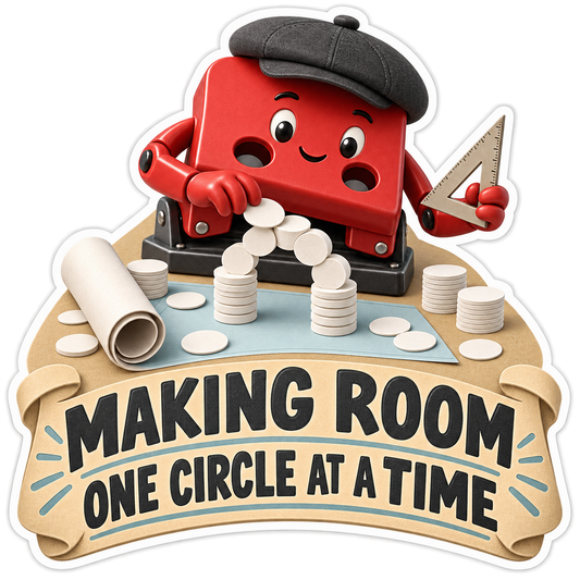 Hole Punch Circle Architect funny meme sticker decal