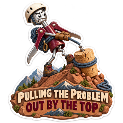 Corkscrew Mountain Rescuer funny meme sticker decal