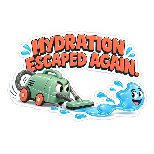 Hydration Escaped Again funny water bottle sticker decal