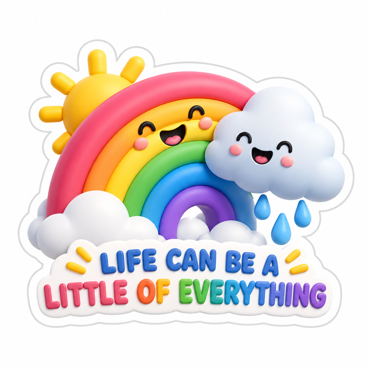Life Can Be a Little of Everything Rainbow Vinyl Sticker Decal