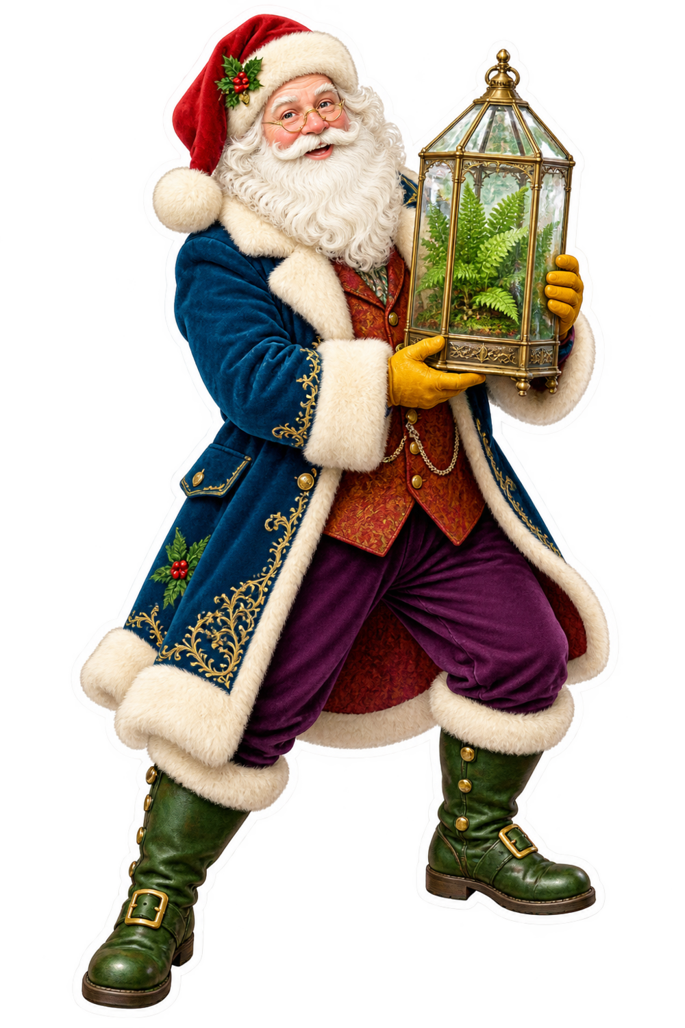 Santa Victorian Brass Wardian Case Vinyl Sticker Decal
