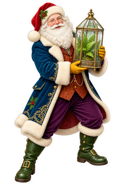 Santa Victorian Brass Wardian Case Vinyl Sticker Decal