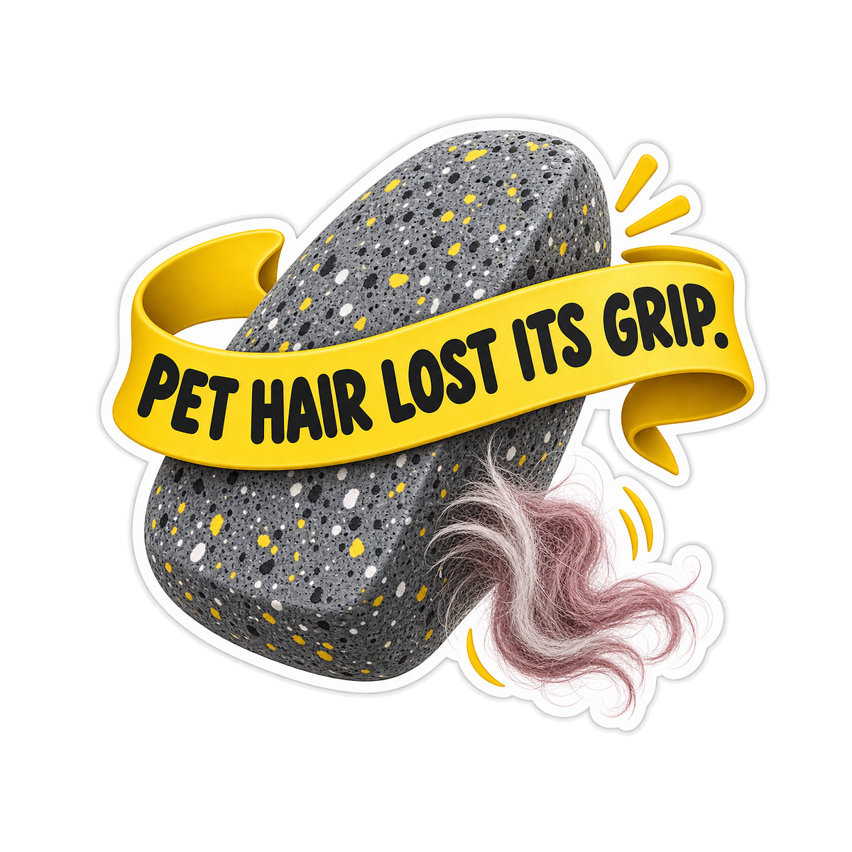 Pet Hair Rubber Stone Vinyl Sticker Decal