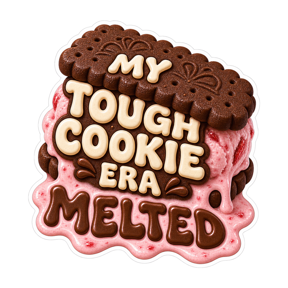 Tough Cookie Melted Vinyl Sticker Decal