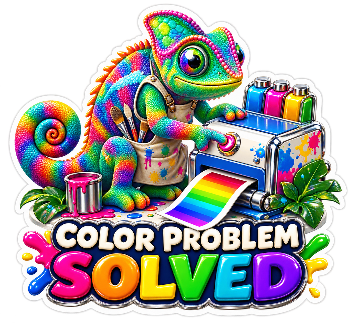 Color Problem Solved Chameleon Printer Vinyl Sticker Decal