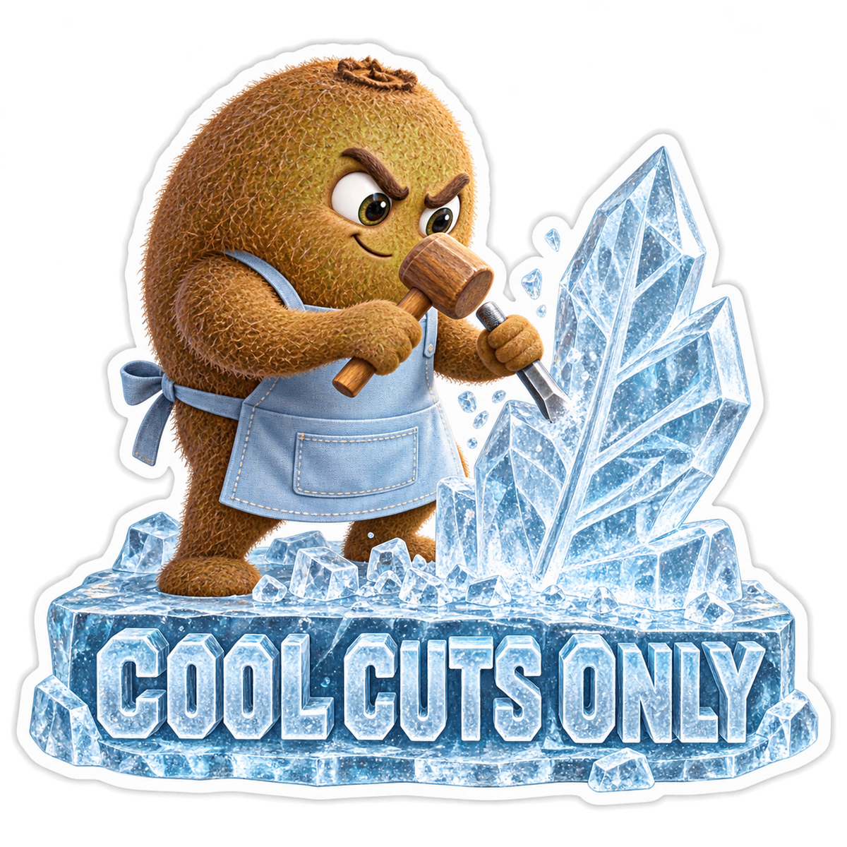 Cool Cuts Only Kiwi Ice Sculptor Vinyl Sticker Decal