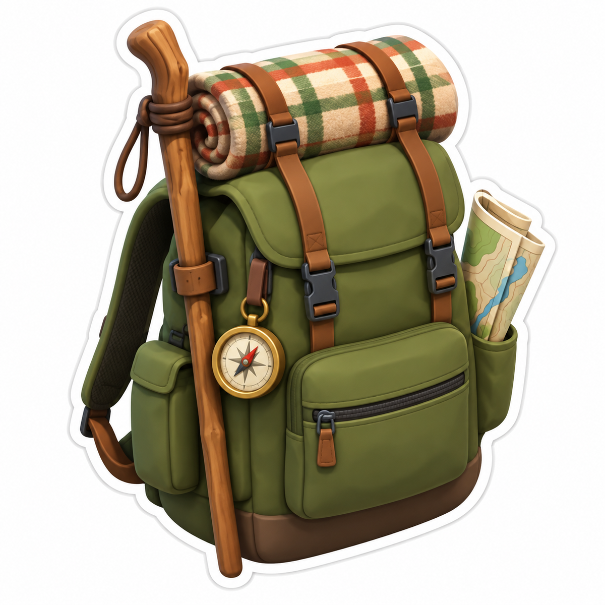 Olive Hiking Backpack Vinyl Sticker Decal