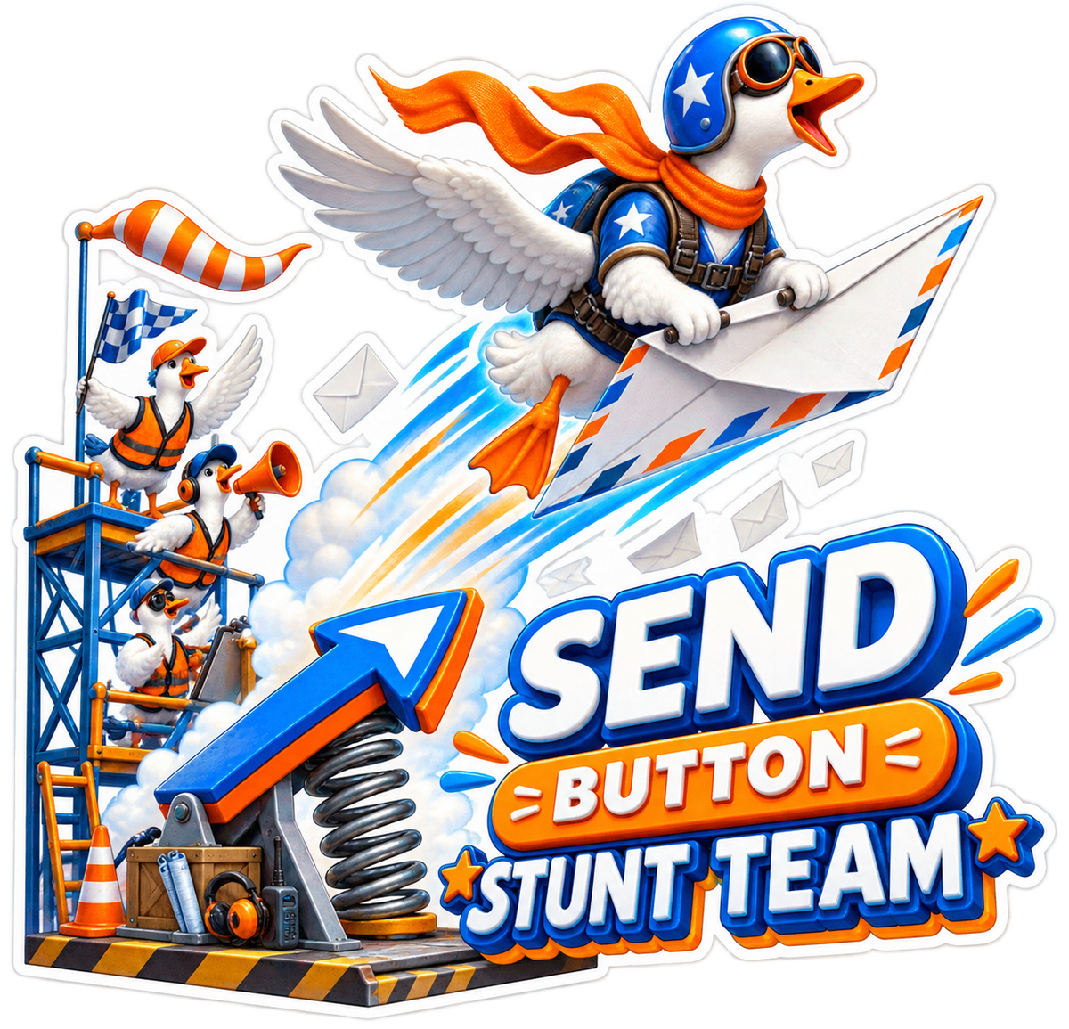 Send Button Stunt Team Flying Goose Vinyl Sticker Decal