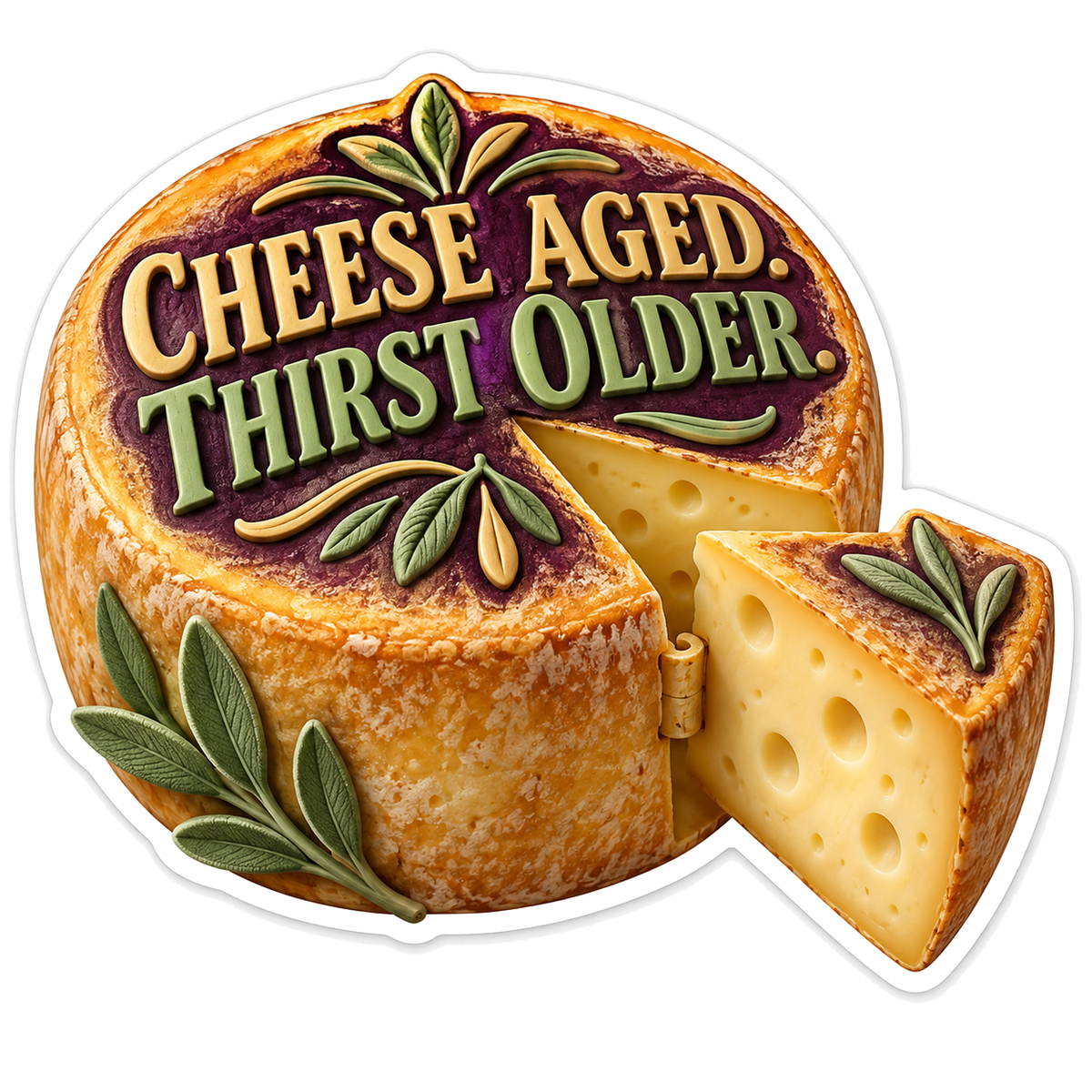 Cheese Aged Vinyl Sticker Decal