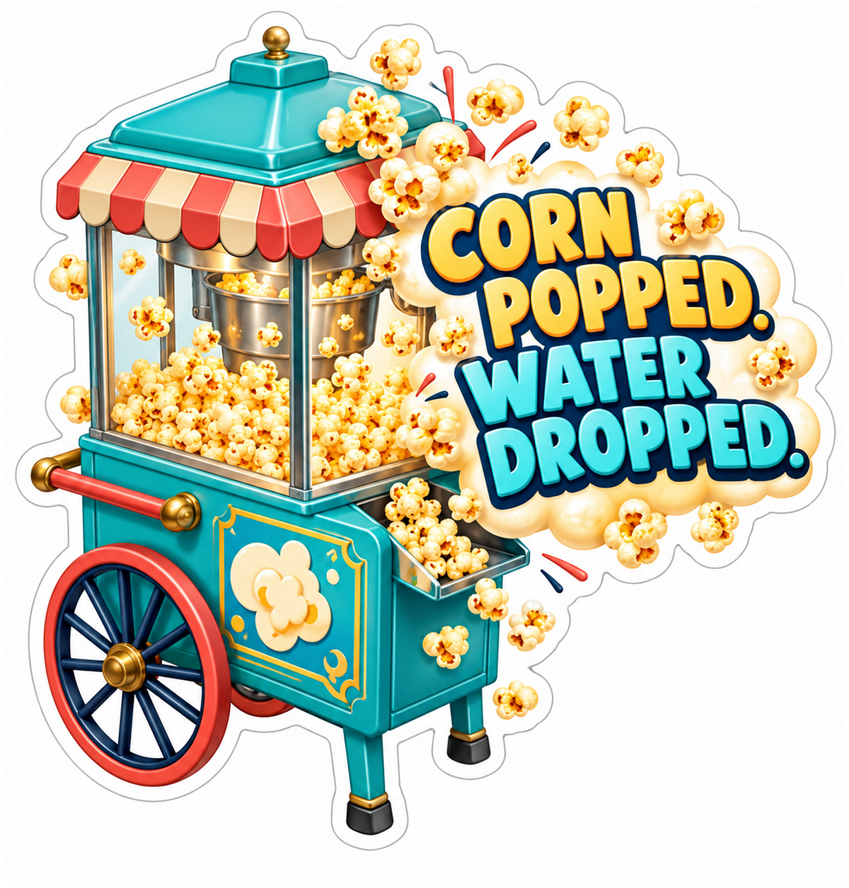 Corn Popped Vinyl Sticker Decal