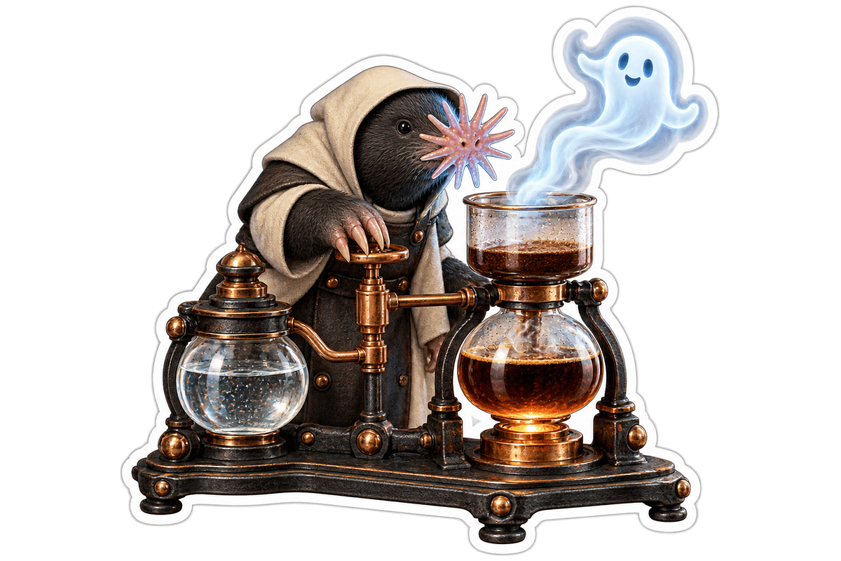Star Nosed Mole Ghost Espresso Siphon Chemist Vinyl Sticker Decal