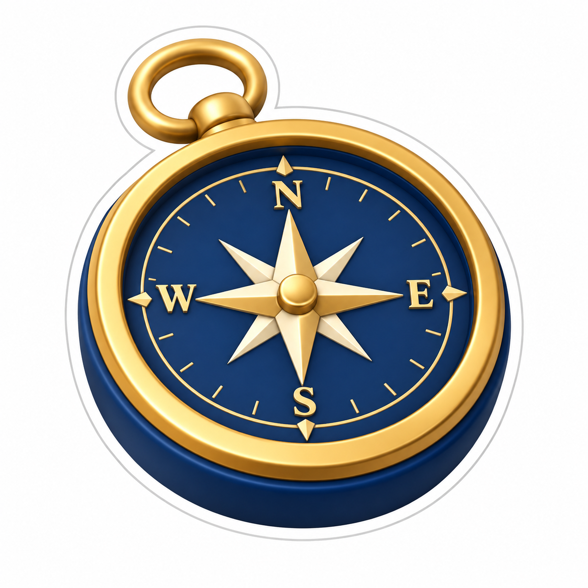 Navy Gold Compass Cream Directional Star Vinyl Sticker Decal