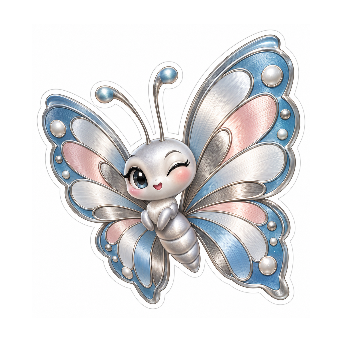 Metal Brushed Steel Fan Wink Vinyl Sticker Decal
