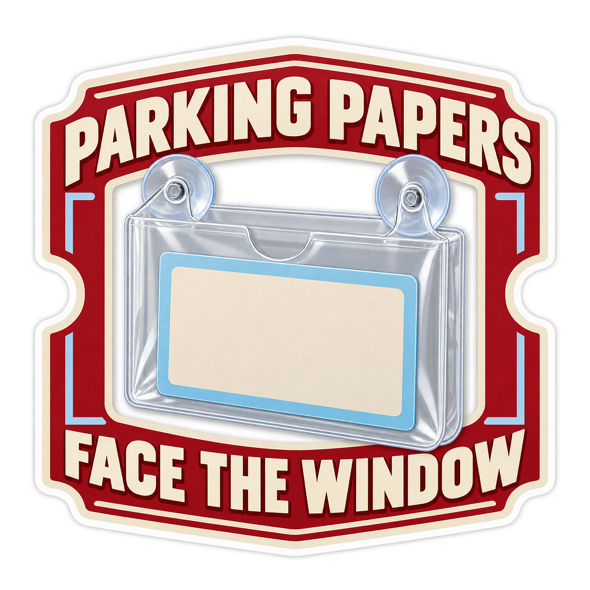 Windshield Parking Permit Pouch Vinyl Sticker Decal
