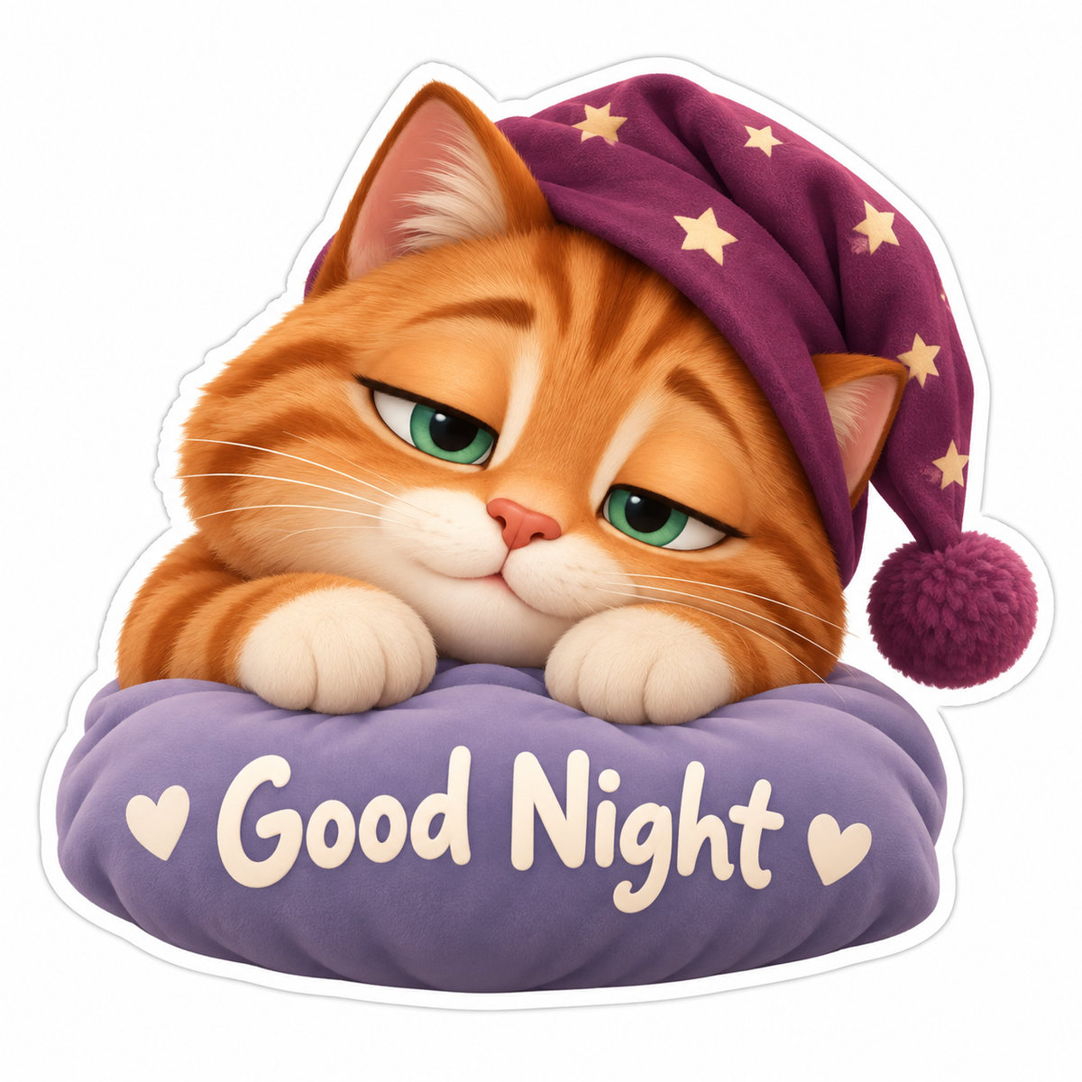 Sleepy Cinnamon Tabby Face Vinyl Sticker Decal