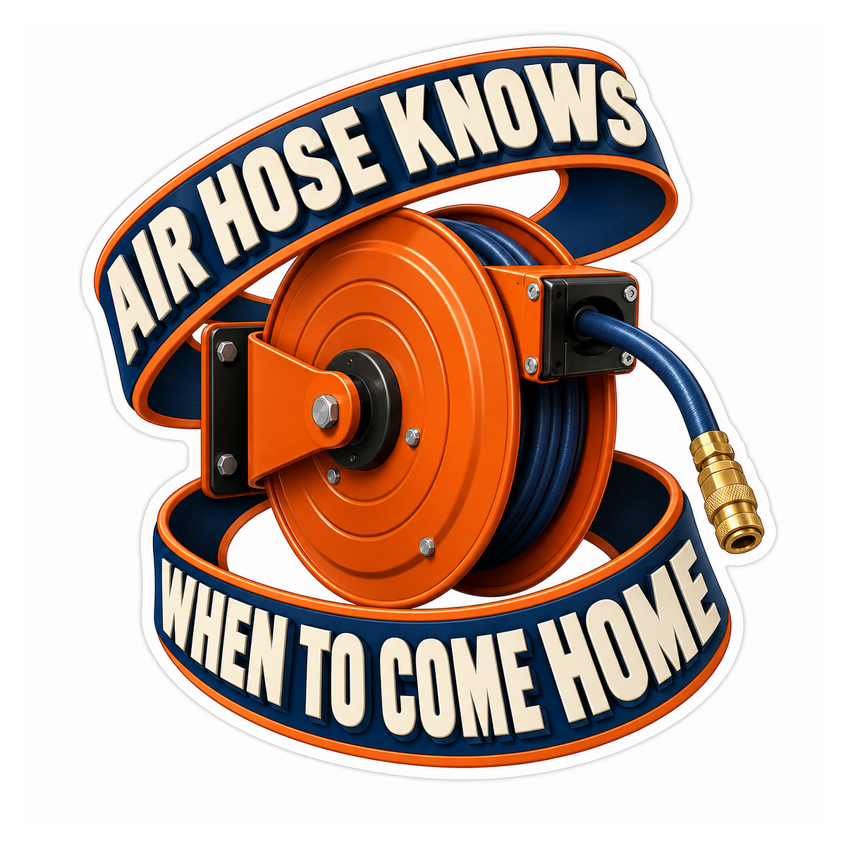 Retractable Shop Air Hose Reel Vinyl Sticker Decal