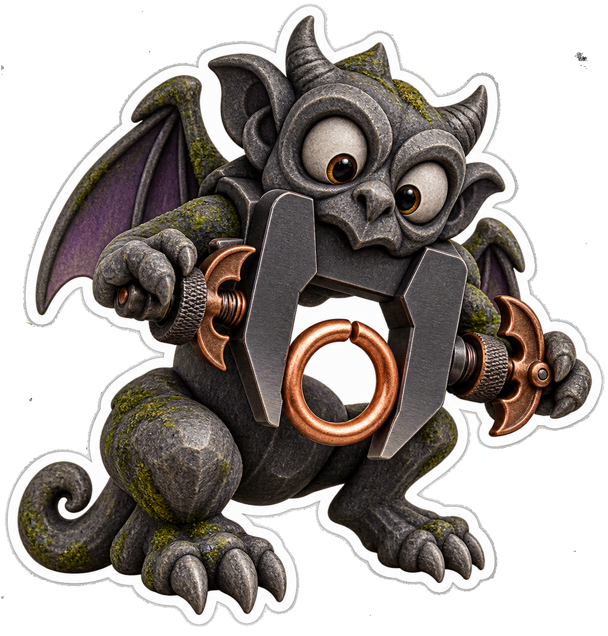 Blackened Iron Aspect Ratio Caliper Gargoyle Vinyl Sticker Decal