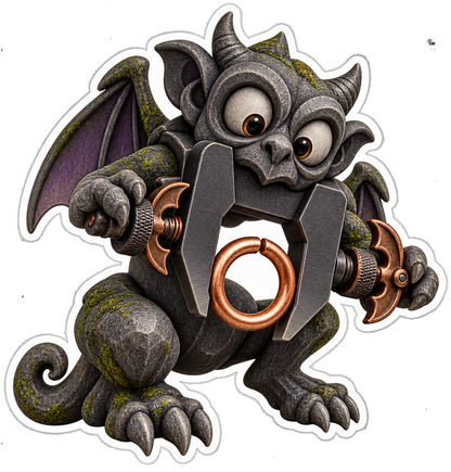 Blackened Iron Aspect Ratio Caliper Gargoyle Vinyl Sticker Decal