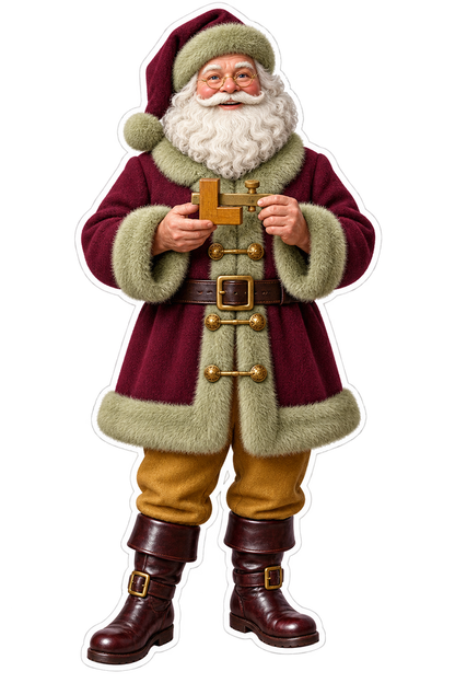 Santa Boxwood Brass Printing Type High Gauge Vinyl Sticker Decal