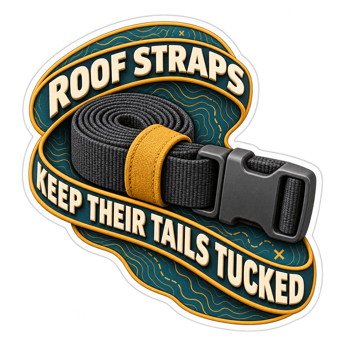Roof Cargo Strap Tail Keeper Vinyl Sticker Decal
