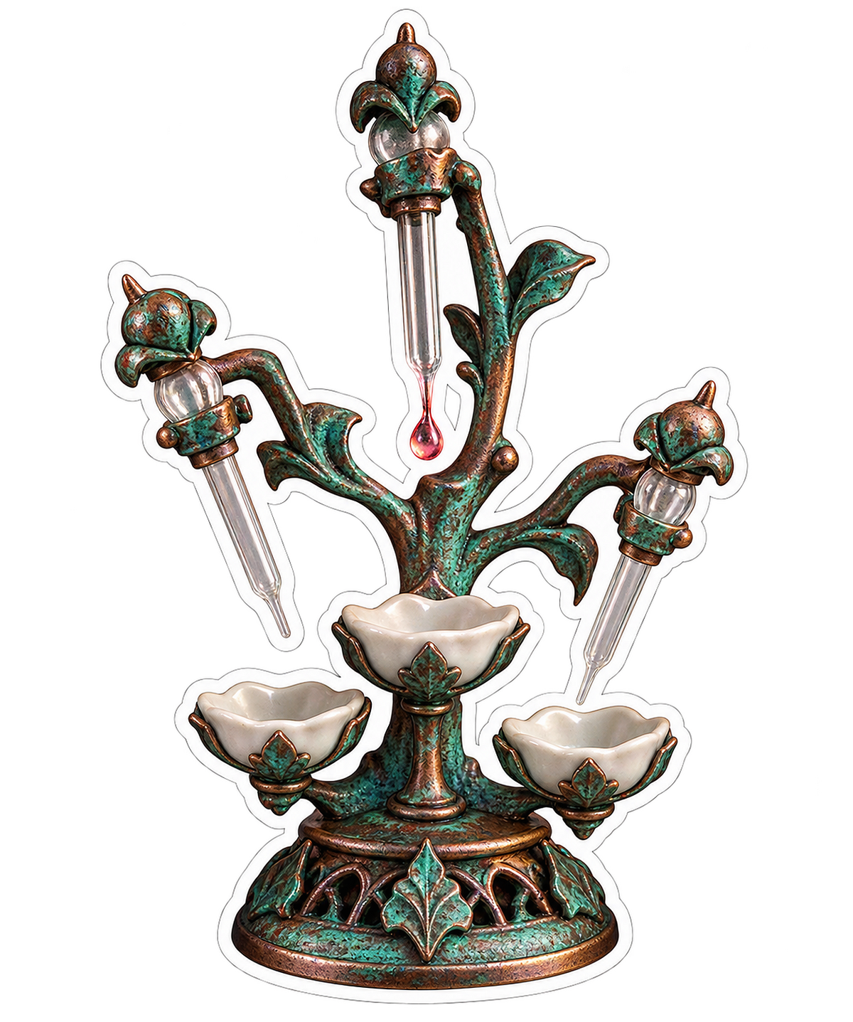Verdigris Copper Dilution Drop Pipette Perch Vinyl Sticker Decal