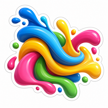 Swirling Colorful Paint Splash Vinyl Sticker Decal