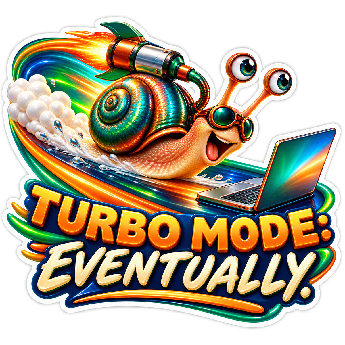 Turbo Eventually Snail Vinyl Sticker Decal