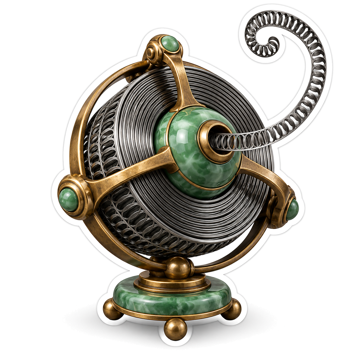 Jade Spiral Steel Boning Orbit Dispenser Vinyl Sticker Decal