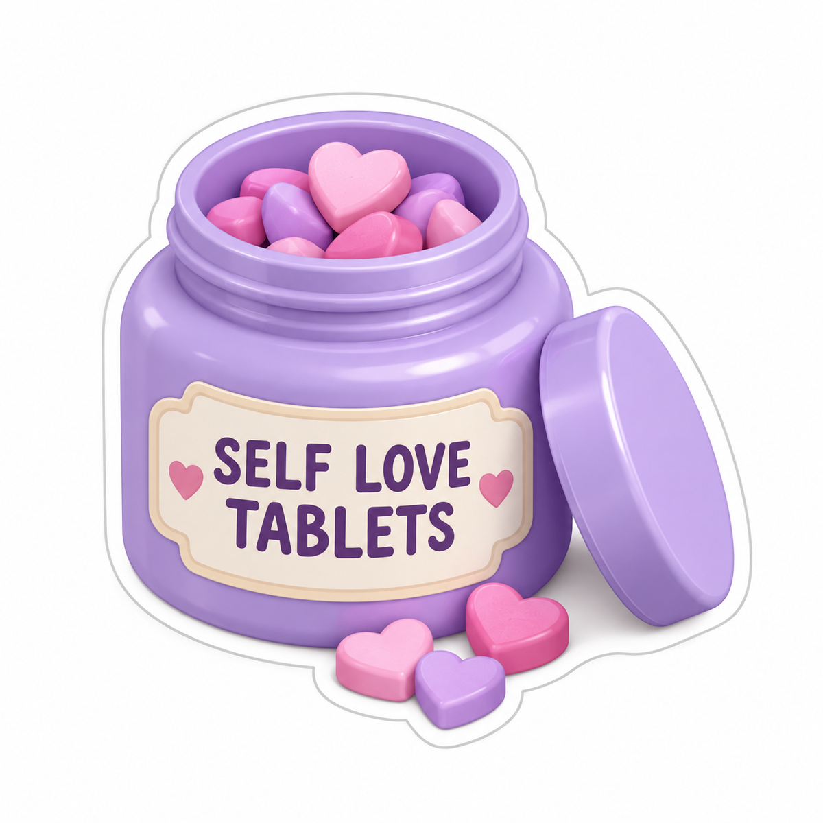 Self Love Tablets Vinyl Sticker Decal