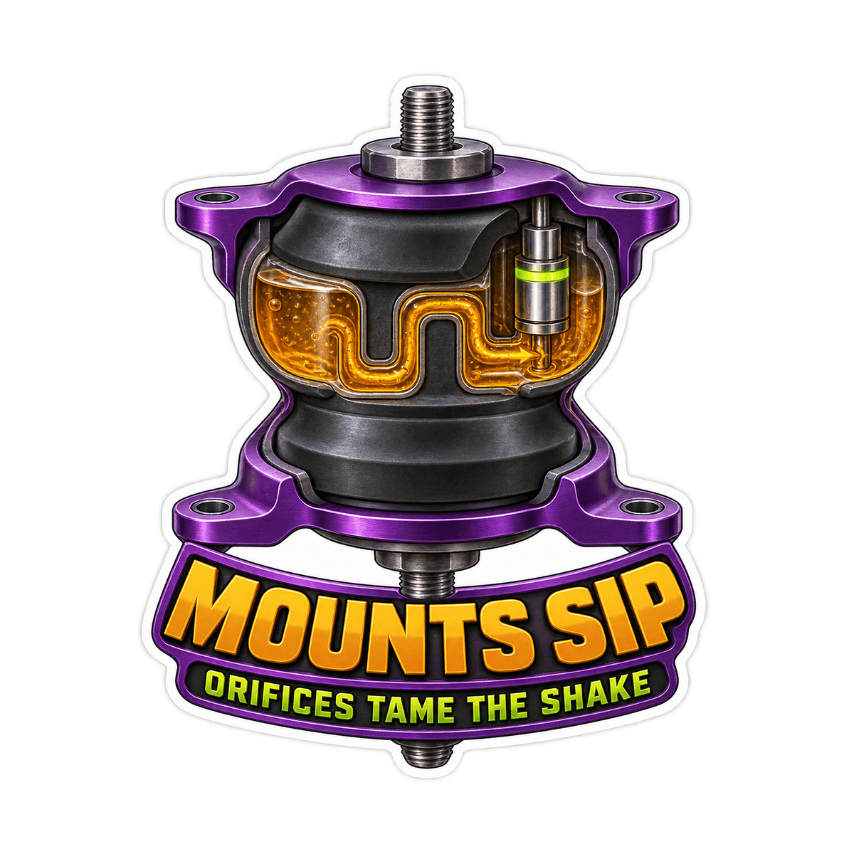 Hydraulic Engine Mount Orifice Pulse Rig Vinyl Sticker Decal