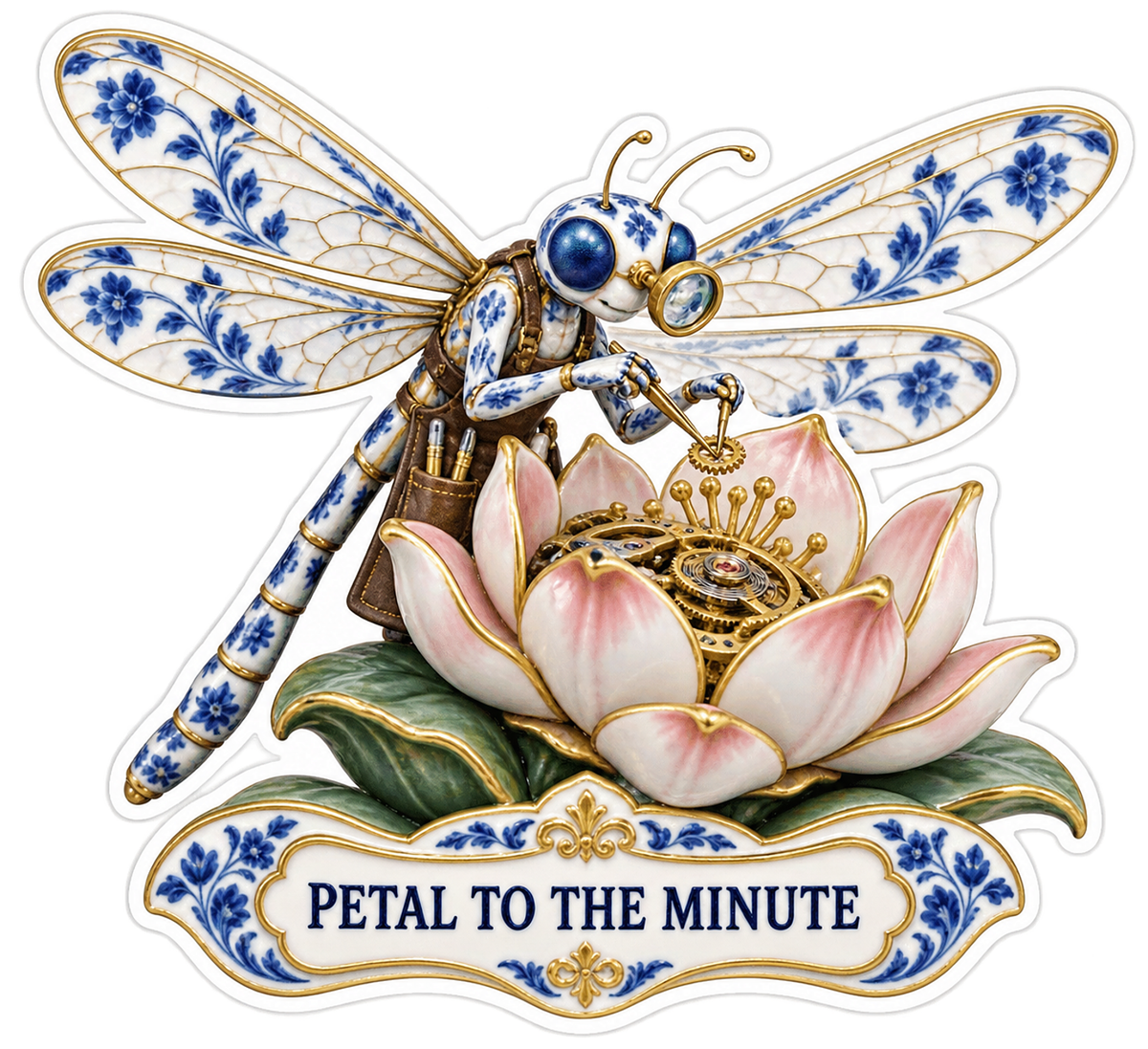 Petal to the Minute Dragonfly Lotus Vinyl Sticker Decal