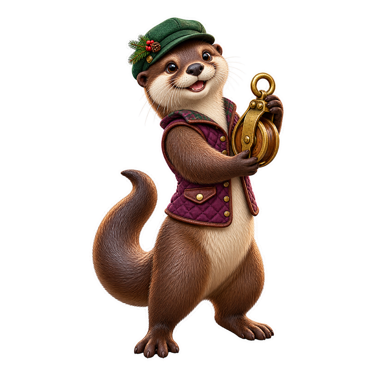 Maple River Otter Garland Pulley Operator Vinyl Sticker Decal