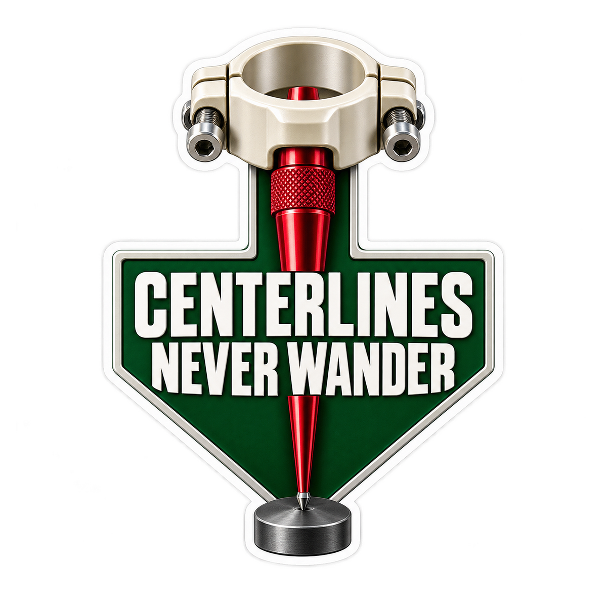Wheel Centerline Pointer Tool Vinyl Sticker Decal