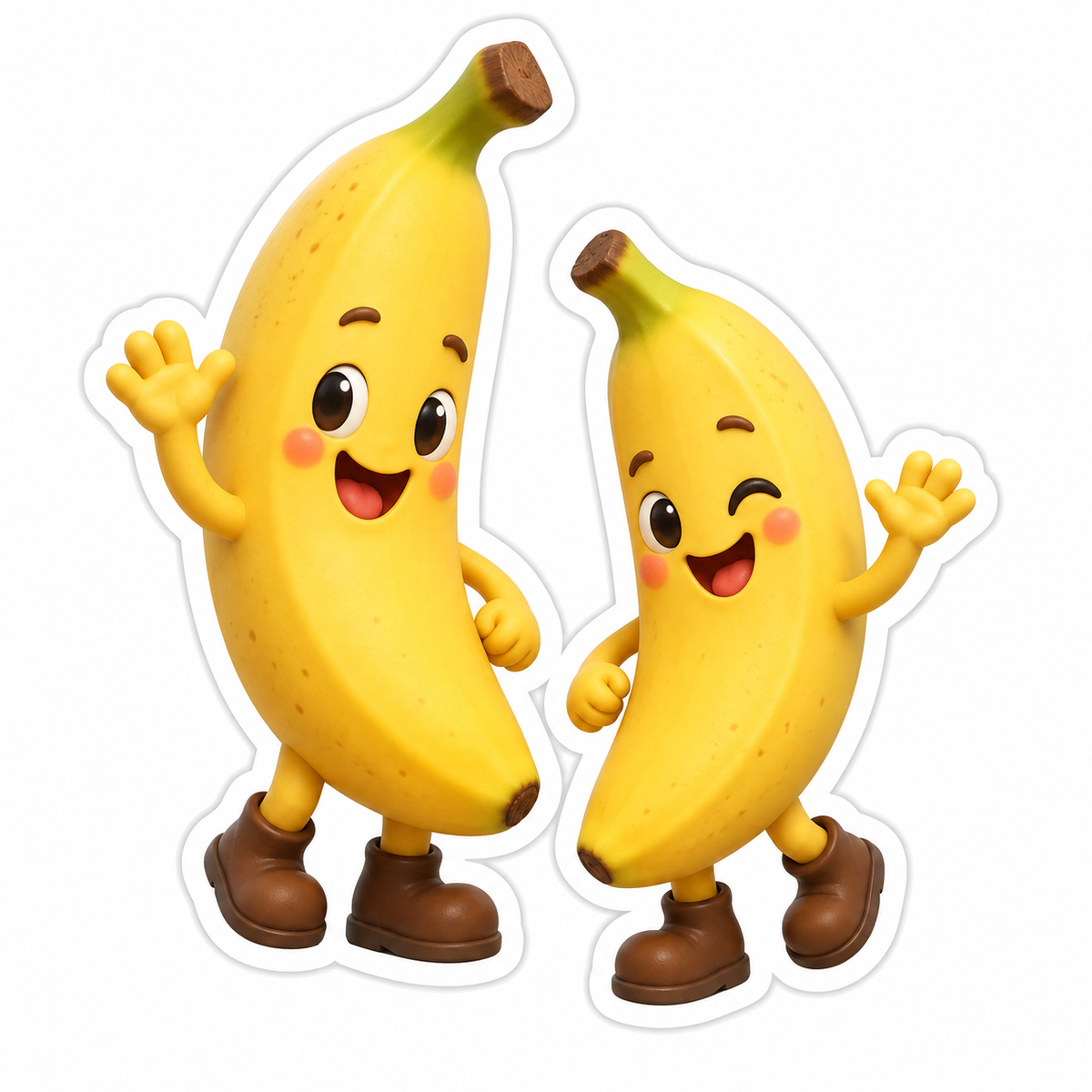 Two Banana Characters Vinyl Sticker Decal