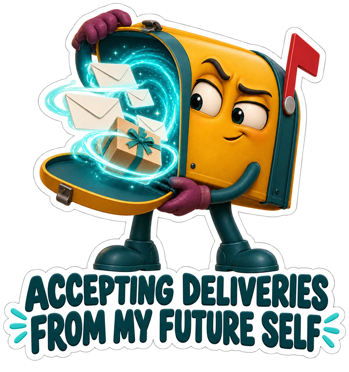 Deliveries Future Self Mailbox Vinyl Sticker Decal
