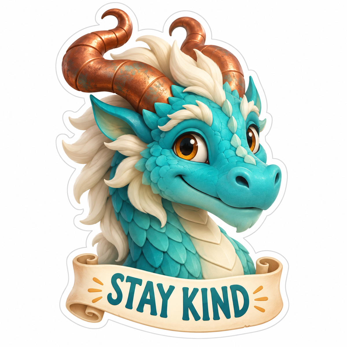 Turquoise Stone Dragon Head Vinyl Sticker Decal