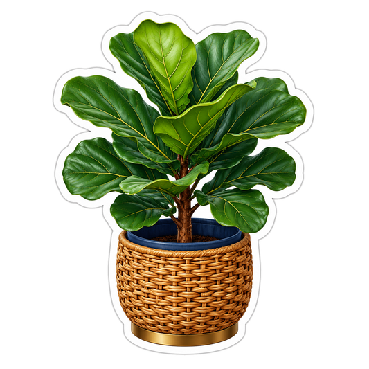 Houseplants Fiddle Leaf Fig Vinyl Sticker Decal