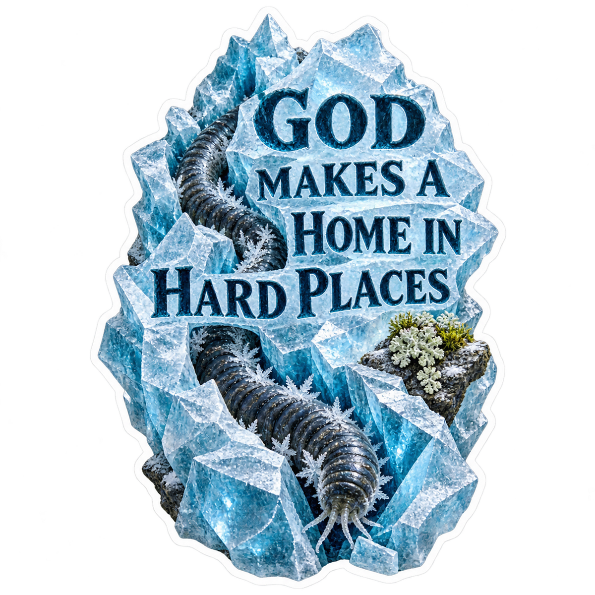 Home In Hard Places Glacier Crevice Crawler Vinyl Sticker Decal