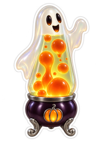 Opaline Ghost Lava Lamp Pumpkin Bubbles Vinyl Sticker Decal