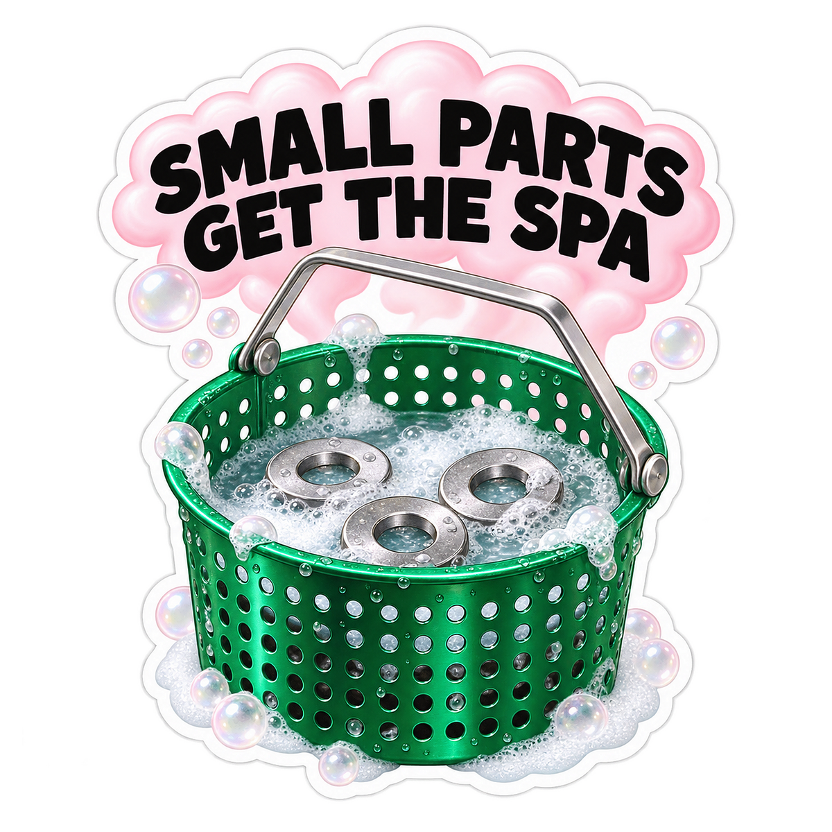 Perforated Parts Washer Basket Vinyl Sticker Decal
