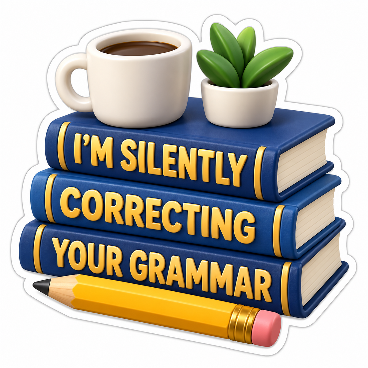 I'M Silently Correcting Your Grammar Vinyl Sticker Decal