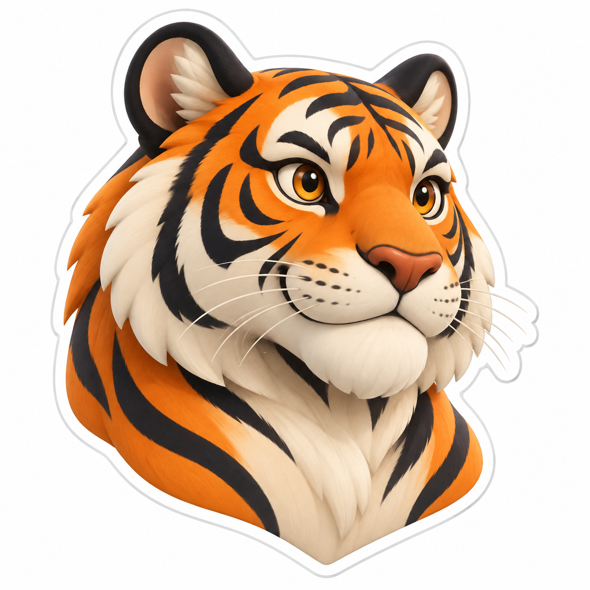 Black Orange Tiger Head Vinyl Sticker Decal