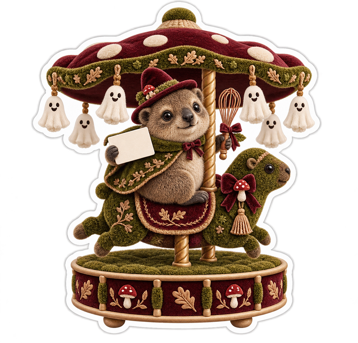 Velvet Rock Hyrax Haunted Recipe Card Carousel Vinyl Sticker Decal