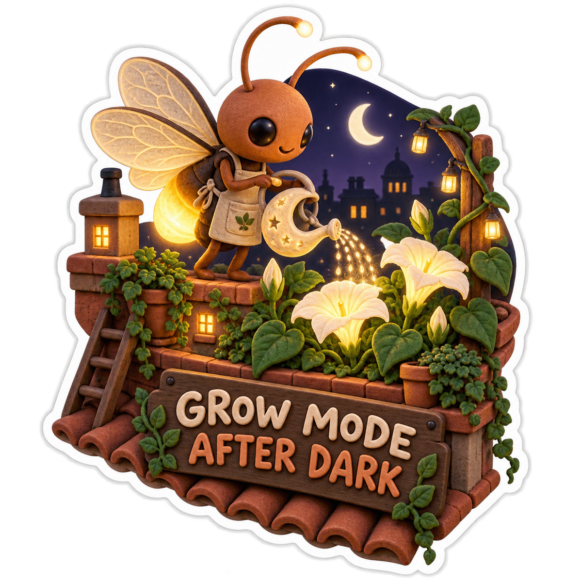 Grow Mode After Dark Firefly Garden Vinyl Sticker Decal